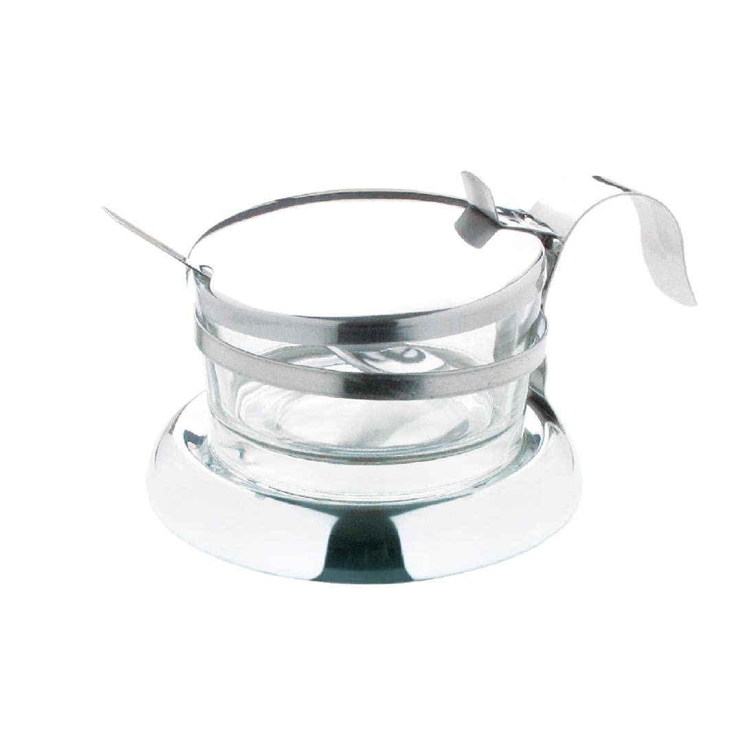 Olympia Parmesan Dish with Spoon 75X117mm Stainless Steel and Glass Bowl Cheese