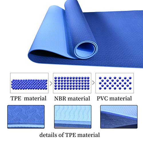 L-LONGANCHANG-Yogamatte-TPE-Yoga-Matte-Gymnastikmatte-Sportmatte-Fitnessmatte-rutschfest-Turnmatte-fuer-Naturkautschuk-Yoga-Pilates-Fitness-mit-Yoga-Handtuch-und-Tragetasche-183-x-61-x-06CM