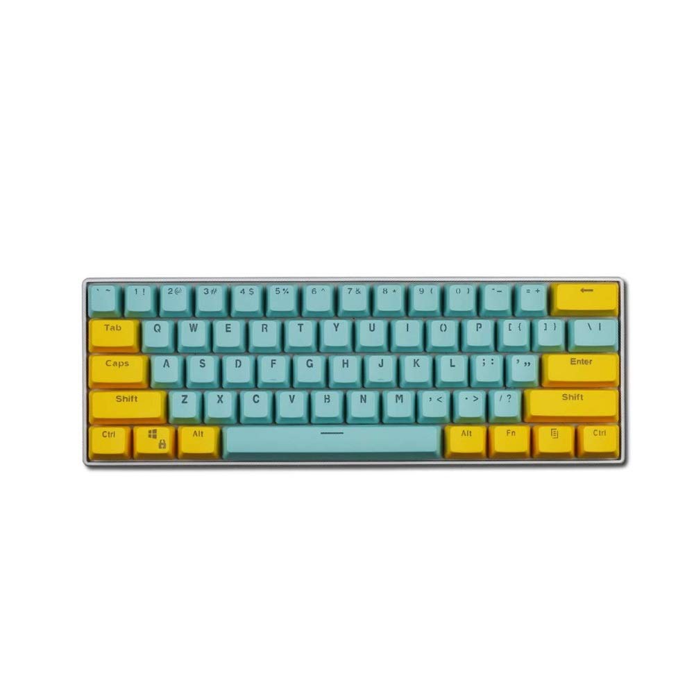 WMING Keycaps, 61 Keycaps Backlight Two-Color Mechanical Keypad PBT Keycap for GH60 / RK61 / ALT61 /