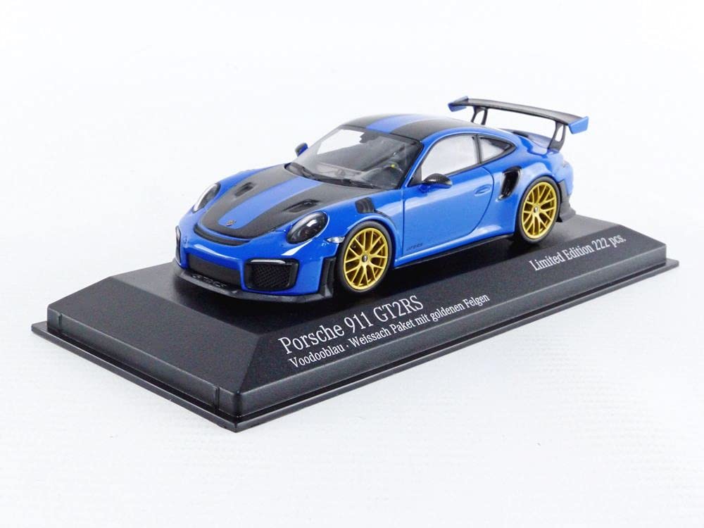 Minichamps 413067233 Collectible Miniature Car, Vodoo Blue/Golden Rims