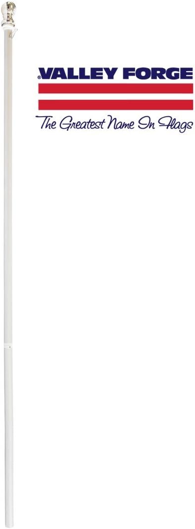 Valley Forge Flag 2-Piece 5' ft Brushed Aluminum Flagpole with Mounting Hardware and Spinning Technology - Sturdy and Durable - Built to Withstand The Outdoors and Harsh Weather