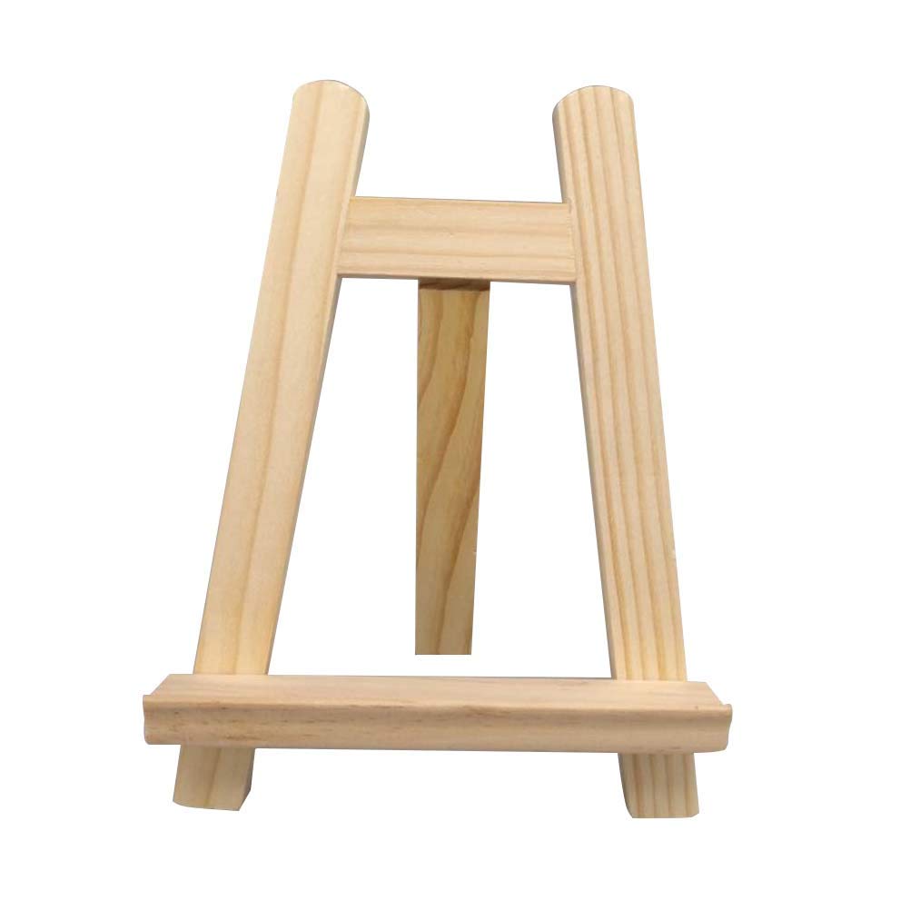 Toyvian 1pc Small Tabletop Desk Calendar Display Stand Wood Artist A-Frame Easel Photo Frame Bracket Photo Painting Triangle Easel(15 x 20cm),Beige