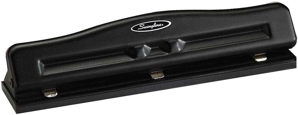 Swingline 2-3 Hole Punch, Semi-Adjustable, Light Duty Hole Puncher, 10 Sheet Punch Capacity, Black (74015) : Hole Punch : Office Products