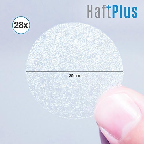 HaftPlus Adhesive Non Slip Shower Bath Anti Slip Stickers Transparent Discs - 28 Circles Ø 35 mm