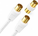 Cable Mountain 2m TV Aerial Cable Coaxial RF Extension Lead Gold Plated
