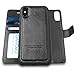 AMOVO [Upgraded] Case for iPhone Xs Max [2 in 1] iPhone Xs Max Wallet Case Detachable [Wireless Charging] [Vegan Leather] iPhone Xs Max Flip Case (XSMAX (6.5'') Black)