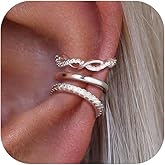 Ear Cuff Earrings for Women Non Piercing - Dainty Cartilage Clip On Earrings Small 925 Sterling Silver Plated Huggie Hoop Cuffs Hypoallergenic Cubic Zirconia Earring for Women Trendy Jewelry