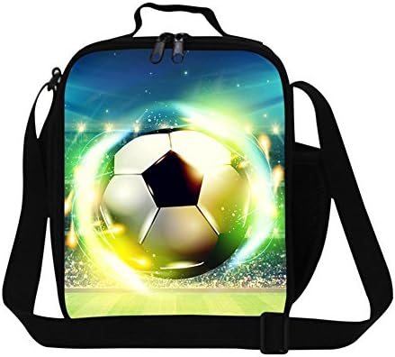 Generic Football Printing Lunch Bags for Boys Adult Insulated Meal Bag Thermal Food Bag