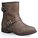 Twisted Women's AMIRA Short Buckle Strap Zip-Up Motorcycle Boot