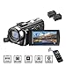 Aasonida Video Camera Camcorder with Remote Control, YouTube Camera 30FPS 1080P with Hot Shoe and 2 Batteries, 24MP 3 Inch Screen 270 Degree Rotation Screen 16X Digital Zoom, Pause Function
