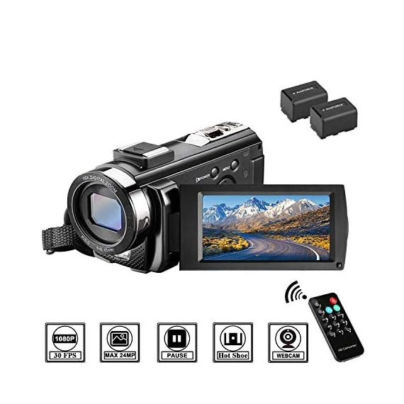 Video Camera Camcorder with Remote Control, Aasonida YouTube Camera
