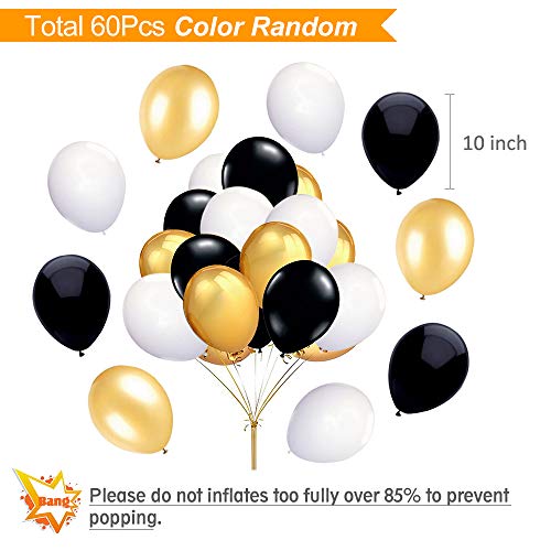 SIMPZIA 86 pcs Black and Gold Party Decorations Kit Birthday Party Supplies for Adults 25th, 30th, 40th, 50th, 55th, 60th, 70th & Other Occasions Like Wedding,Anniversary,Engagement,Baby Shower(DIY)