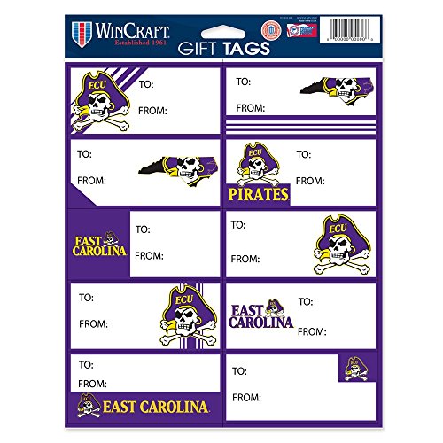 East Carolina University Pirate/State Logo Gift Tag Sheet of 10