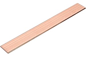 uxcell Copper Flat Bar, 1/8" x 1-3/16" x 9'' C110 Solid Copper Bus Bar Stock Plate Solid Metal Sheets for DIY Crafts, Repairs