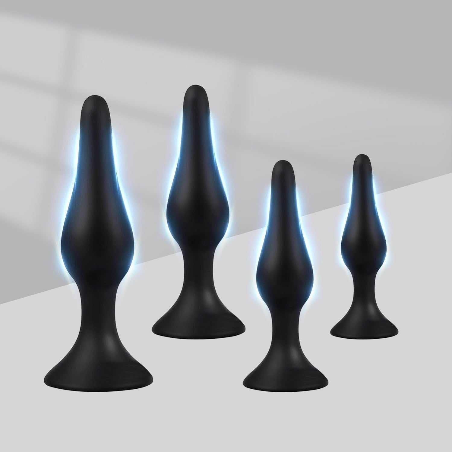 RTh1-4 Pieces Classic Durable Silicone Training Exercise Anil Anil Plug Kit of Various Sizes for Games in The Room