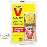Victor EZ set mouse trap (Pack of 16) - Includes the SJ pest guide eBook
