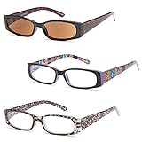 GAMMA RAY READERS 3 Pairs A Ladies' Readers Quality Spring Hinge Reading Glasses for Women