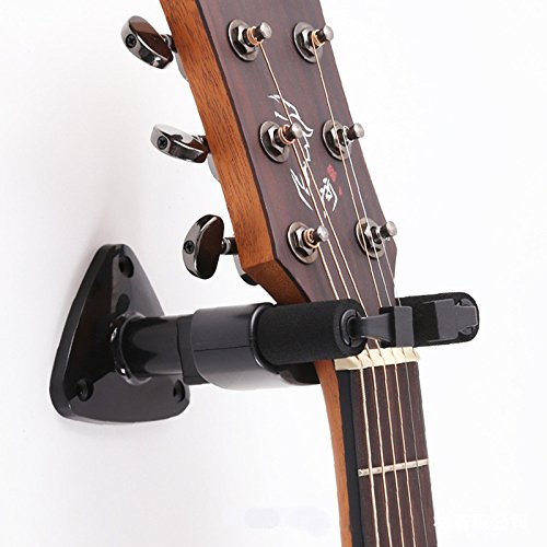 Guitar Hanger Guitar Hook Holder Wall Mount Lock Safe Lock Hardwood Studio Hanger for Guitar Bass Mandolins (MH50A-Autolock)