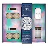 Glade Atmosphere Collection, No.1 (Jasmine Cedarwood) 1 Warmer + Plugins Air Freshener Refill (4 x 3 oz.) + Crafted Soy Candle (4.2 oz.)
