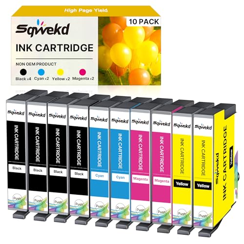 Sqwekd Compatible Ink Cartridges for Epson Expression Home XP-2200 XP-2205 XP-3200 XP-3200 XP-3205 XP-4200 XP-4205 Workforce WF-2910 WF-2930 WF-2935 WF-2950 (4 Black, 2 Cyan, 2 Mag) enta, 2 JAAand )