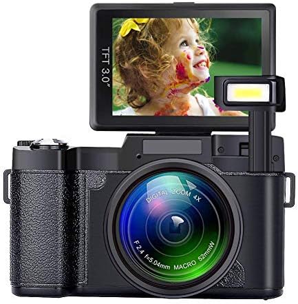 Digital Camera Camcorder Full HD 1080P 24 Megapixels Vlogging Camera 4X Digital Zoom Retractable Flash Light 3 inch Screen