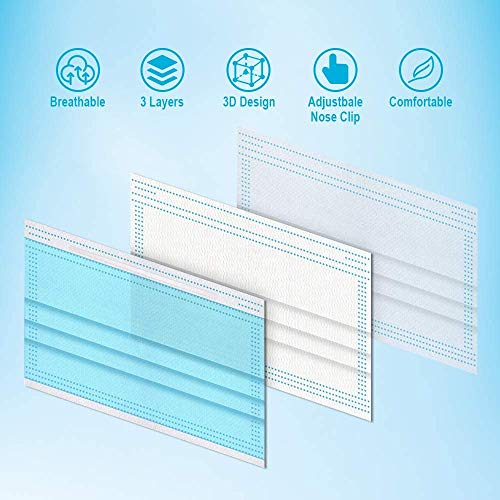 Comix Disposable Face Masks With 3 Layer Adult Masks L707 Pack Of 100 