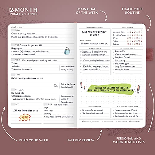 Legend Planner Deluxe Weekly & Monthly Life Planner to Hit Your Goals & Live Happier