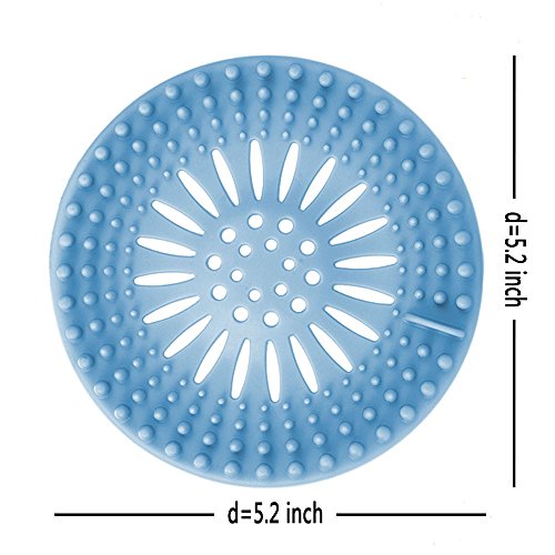 SLOGNNY Rubber Sink Strainer Drain Cover for Kitchen and Bathroom, Collecting Food Scraps Premium Hair Catcher, Widely Compatible and Unimpeded Drainage 5.2 inch 2 Pack (Baby Blue) - Thumbnail 3
