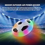 Indoor Outdoor Air Power Soccer Hover Disk Ultraglow with Foam Bumpers and Light Up LED Lights for Kids