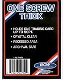 BCW 1 Screw Thick Card Holder - 50 Pt. (Lot of 10 - 10 Pack) Jersey or Memorabilia Card Screwdown - Baseball, Football, Basketball, Hockey, Golf, Single Sports Cards Top Load - Sportcards Card Collecting Supplies