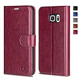 OCASE Samsung Galaxy S7 Case [ Card Slot ] [ Kickstand ] Leather Flip Wallet Case for Samsung Galaxy S7 - Burgundy