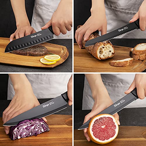 Knife Set, 16 Piece Kitchen Knives Set with Block, High Carbon