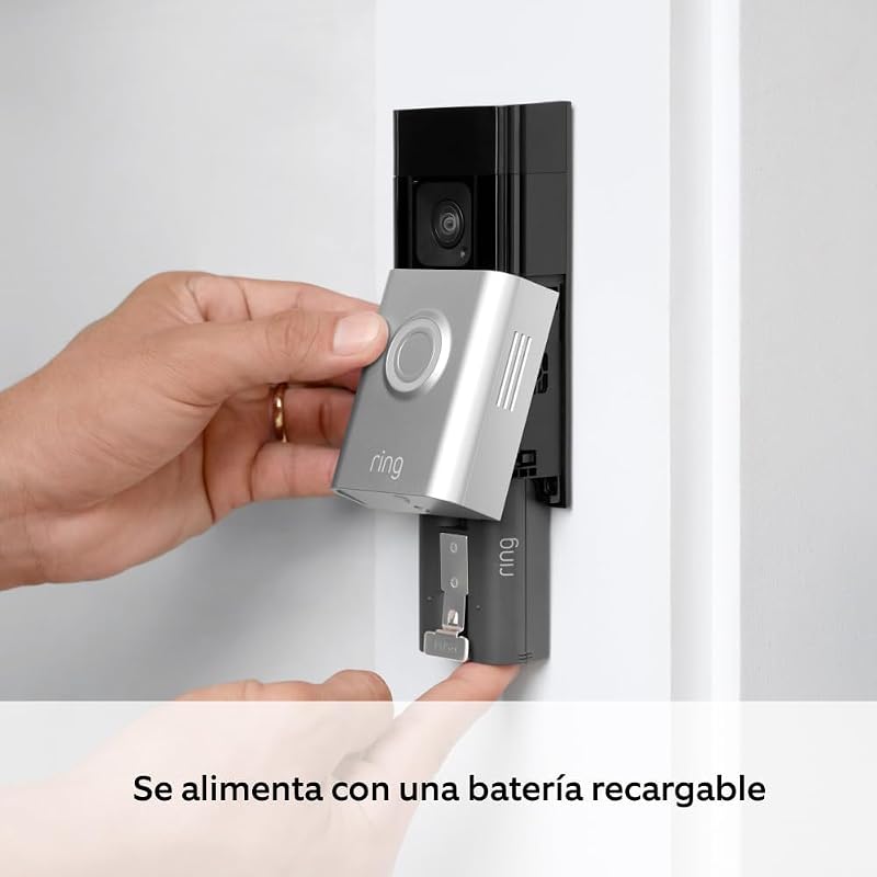 Campainha de Vídeo Plus com Bateria (Última Geração) | Campainha de Vídeo Bateria Plus | Campainha de vídeo sem fios com câmara HD 1536p, bateria recarregável | Fácil de instalar sozinho (5 min.)