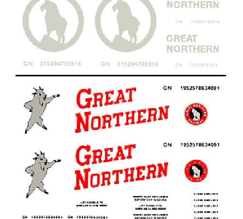 Great Northern Box Cars Dry Transfer Decals Woodland Scenics