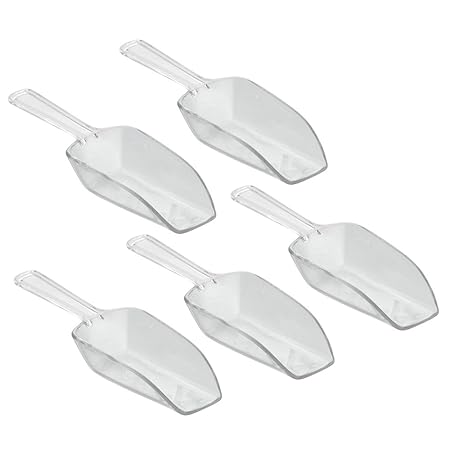 iDesign Messlöffel für zwei Esslöffel, kleine Mehlschaufel aus Kunststoff, 5er-Set Schäufelchen für Mehl, Gewürze und andere 