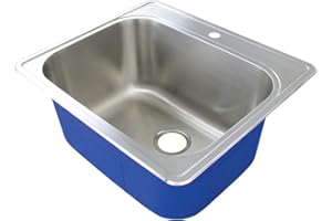 Transolid MTSB252212-1 Meridian 25-in x 22-in x 12-in Laundry/Utility Sink with 1-Hole, Brushed Stainless Steel