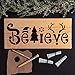 Believe Christmas Stencil - Craft Supplies, Christmas Stencil for Painting, Easy Christmas Craft, Merry Stencils