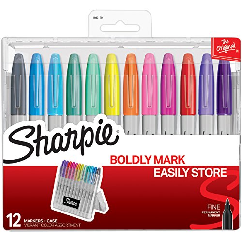 Sharpie Permanent Markers with Storage Case 12 Count 6.53 (was 12.16