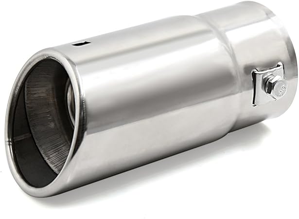 Amazon Uxcell マフラーカッター ステンレス鋼 カスタムパーツ 外装パーツ マフラー パイプ 車 クロム 丸型 32mm 50mm直径対応 シルバートーン マフラーカッター 車 バイク