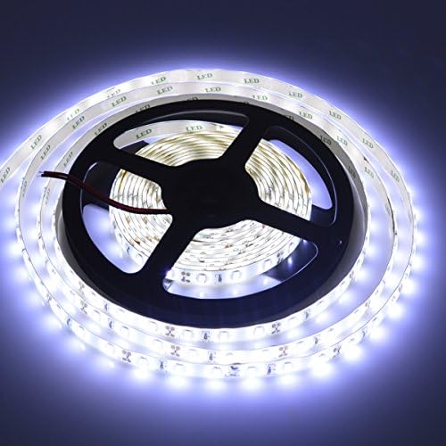 5M/16.4ft SMD5630 LED Light Strip Waterproof IP65 12VDC 300leds Dual Board Daylight White 6000K Light