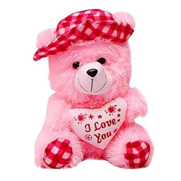 LVS TOYS Stuffed Soft PIush Toy Love Teddy Bear (30 cm) Pink