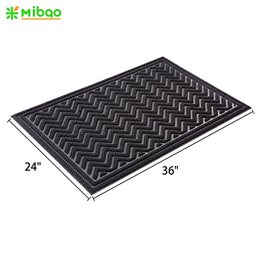 Mibao Entrance Door Mats, 24x36 inch Winter Durable Large Outdoor Rug