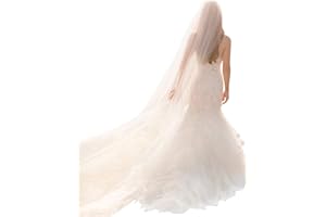 ELLIEWELY EllieHouse 1 Tier Plain Tulle Wedding Bridal Veil With Metal Comb
