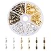 PandaHall Elite 100 Pcs Tibetan Style Alloy Glue on Flat Pad Bails Leaf Shape Pendants Charms Connector Hanger 21x8x6mm for Jewelry Making 3 Colors