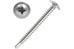 KUPROWIN #8 x 1-1/2" Sheet Metal Screws，410 Stainless Steel Modified Truss Head Fast Self Tapping Screws, Phillips Drive Self Drilling Screws for Metal Plastic & Wood (110 Pack)