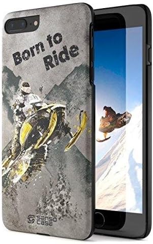 SENSOCASE Born for Snowmobile Premium Extreme Sports Unique Designer Tough Shell Thin Cover Luxury, Anti-Fingerprint, Anti-Scratch Stylish Slim Protective Apple iPhone 7 Plus Case
