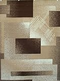 Generations Brand New Contemporary Brown and Beige Modern Squares Area Rug, 7'10