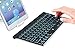 Airfox K20 Ultra Compact Slim Profile LED Backlit Wireless Bluetooth Keyboard for iOS, Android, Windows and Mac with Rechargeable Lithium Battery (Black)