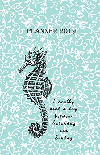 Planner 2019: Vintage Cover Design with a Seahorse - Monthly and Weekly Diary 2019 (also Dec 2018) w by Rainbow Notebooks
