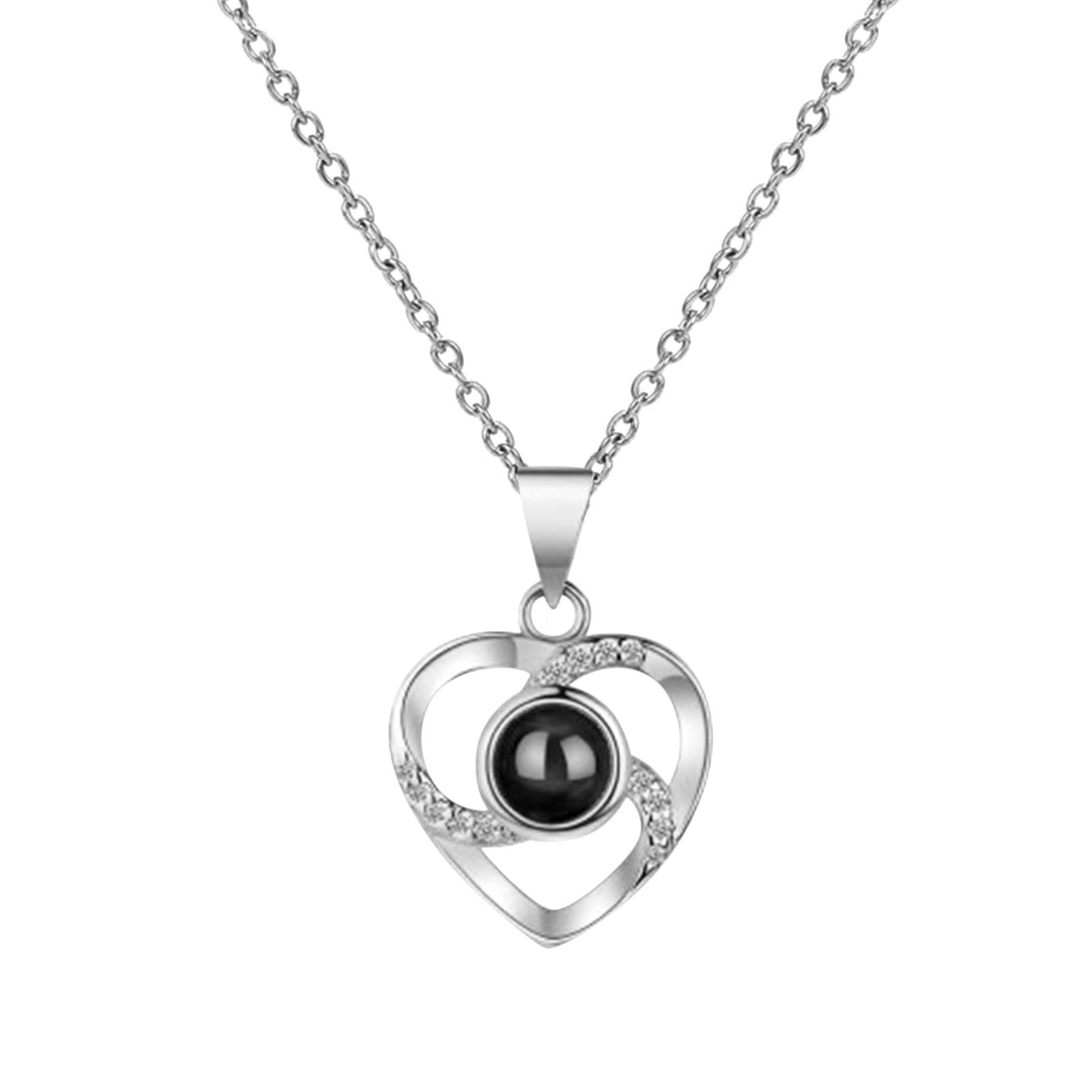 Rose Eternelle Avec Argent 925 Collier Coeur,Pendentif Coeur Avec Rose ConservéE,Collier Femme BoîTe De Roses,Rose StabiliséE Rouge,Amour Cadeau, Fete Des Meres, NoëL, Saint-Valentin,Anniversaire (A)